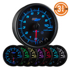 Black 7 Color 3-3/4" 10,000 RPM In-Dash Tachometer Gauge