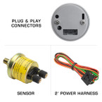 Included Sensor & Harness with Oil Pressure Gauge