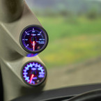 Tinted 7 Color 30,000 PSI Fuel Rail Pressure Gauge Installed