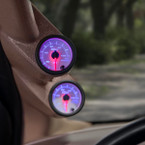 White 7 Color Oil Pressure Gauge Installed