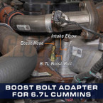 Boost Gauge Bolt Thread Adapter for 6.7L Cummins Installed