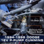 Banjo Bolt Adapter Installed to 94-98 Dodge 12-Valve P-Pump Cummins