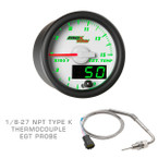 White & Green MaxTow 1500 F Exhaust Gas Temperature Gauge with 1/8-27 NPT EGT Probe