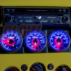 Universal Triple Gauge Single Din Radio Face Pod Installed