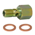 Fuel Pressure Banjo Bolt Thread Adapter & Included Crush Washers