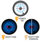 White 7 Color Gauge On, Nighttime View & Nighttime Dimming