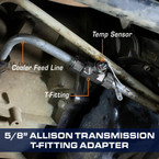 GM Duramax Allison 1000 Transmission Line T-Fitting Adapter Installed