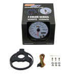 GlowShift White 7 Color 3 3/4" In-Dash KM Speedometer Gauge Unboxed