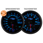 Black 7 Color 3-3/4" In-Dash Speedometer & Tachometer Gauges