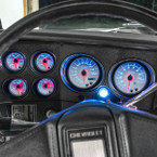 White 7 Color Cluster Dashboard Set Installed to Custom Panel - Teal