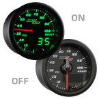 Black & Green MaxTow 100 PSI Boost Gauge On/Off View