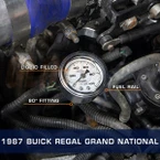 White Mechanical Fuel Pressure Gauge Installed to 1987 Buick Regal Grand National