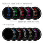Included Colors with 10 Color Digital Gauge Series - Blue, Green, Red, Yellow, White, Teal, Purple, Pink, Orange, and Amber