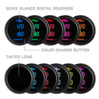 Included Colors with 10 Color Digital Gauge Series - Blue, Green, Red, Yellow, White, Teal, Purple, Pink, Orange, and Amber