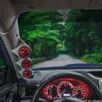 08-14 Subaru Impreza Gray Triple Pillar Pod Installed - Straight View