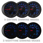 3 Daytime & 3 Nighttime Dimming Modes