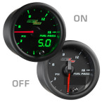 Black & Green MaxTow 15 PSI Fuel Pressure Gauge On/Off View