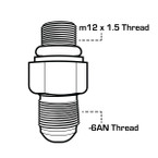 -6 AN x 12mm Fuel Line Adapter Drawing