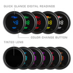 Included Colors with 10 Color Digital Gauge Series - Blue, Green, Red, Yellow, White, Teal, Purple, Pink, Orange, and Amber