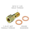 M12 x 1.25 Fuel Pressure Banjo Bolt Thread Adapter Callouts