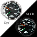 Mechanical 200 PSI Dual Needle Air Pressure Gauge - Day & Night View