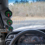 Gray Triple Pillar Gauge Pod for 1998-2002 Dodge Ram Cummins with Speaker Cutout Option Installed