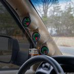 1998-2002 Dodge Ram Tan Triple Pillar Gauge Pod Installed