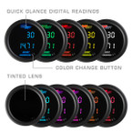 Included Colors with 10 Color Digital Gauge Series - Blue, Green, Red, Yellow, White, Teal, Purple, Pink, Orange, and Amber