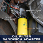 Oil Filter Sandwich Adapter Installed to 1994-2003 7.3L Ford Power Stroke