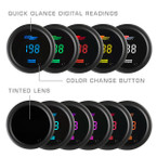 Included Colors with 10 Color Digital Gauge Series - Blue, Green, Red, Yellow, White, Teal, Purple, Pink, Orange, and Amber