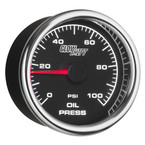 2-5/8" Black & White Racing Mechanical Oil Pressure Gauge