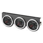 2-5/8" Black & White Racing 3 Gauge Set | Oil Pressure, Water Temperature & Volt