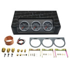 2-5/8" Black & White Racing 3 Gauge Set | Mechanical Oil Pressure, Mechanical Water Temperature & Volt Unboxed