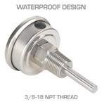 Waterproof Design with 3/8-18 NPT Thread