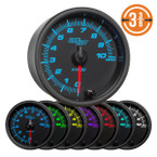 Black 7 Color 3-3/8" 10,000 RPM In-Dash Tachometer Gauge