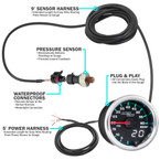 MaxTow Match 2014-2020 6.6L GM Duramax 60 PSI Boost Gauge Parts & Wiring Included