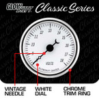 Classic White Series Volt Gauge Features
