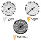 Classic White Series Oil Temperature Gauge Backlighting