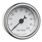 Classic White Series 100 PSI Fuel Pressure Gauge