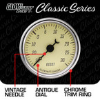 Classic Antique White Series Boost Gauge Features