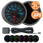 Tinted 7 Color 3-3/8" 100 MPH In-Dash GPS Speedometer Gauge