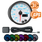 White 7 Color 3-3/8" 140 MPH In-Dash GPS Speedometer Gauge