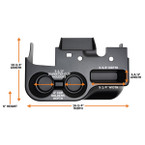 GlowShift Cup Holder Add-On Dimensions for 1999 2000 2001 Ford Super Duty F-250 F-350