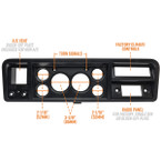 6 Gauge Cluster Dashboard Gauge Pod Compatible with 1978-1979 Ford Bronco Fits (2) 3-3/8" Speedometer & Tachometer Gauges and (4) 2-1/16" Gauges
