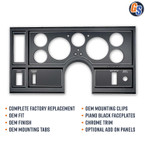 Complete Factory Replacement, OEM Fit & Finish, Factory Style Mounting Tabs, Piano Black Faceplates & Chrome Trim