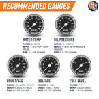 2-1/16" 52mm Classic Oil Pressure, Coolant Temp, Turbo Boost, Volt & Fuel Level Gauges