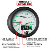 White & Green Double Vision Gauge