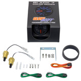 GlowShift Black 7 Color Dual Intake Temperature Gauge Unboxed