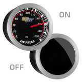 GlowShift Tinted 200 PSI Air Suspension Gauge On/Off View