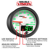 White & Green Double Vision Gauge